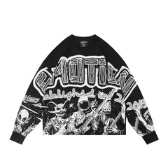 MIXED EMOTION Thorn Logo Graphic Long Sleeve Top