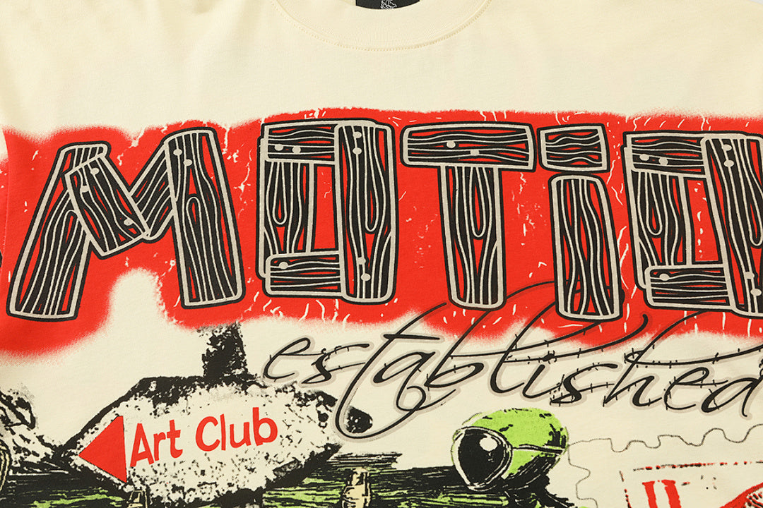 MIXED EMOTION Racing Graphic Long Sleeve Streetwear Top