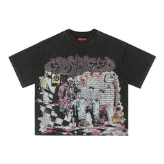 GODSPEED Racing Skull Graphic Vintage T-Shirt