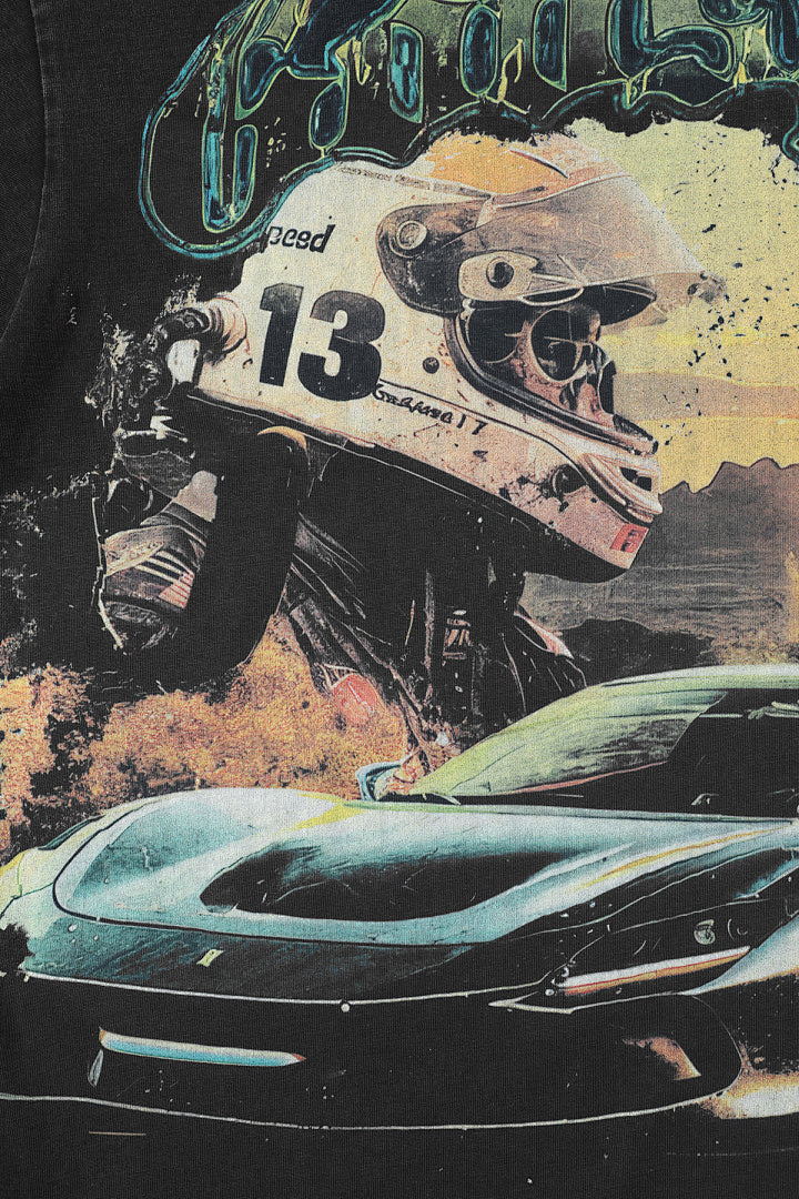 GODSPEED Vintage Racing Skull Graphic T-Shirt