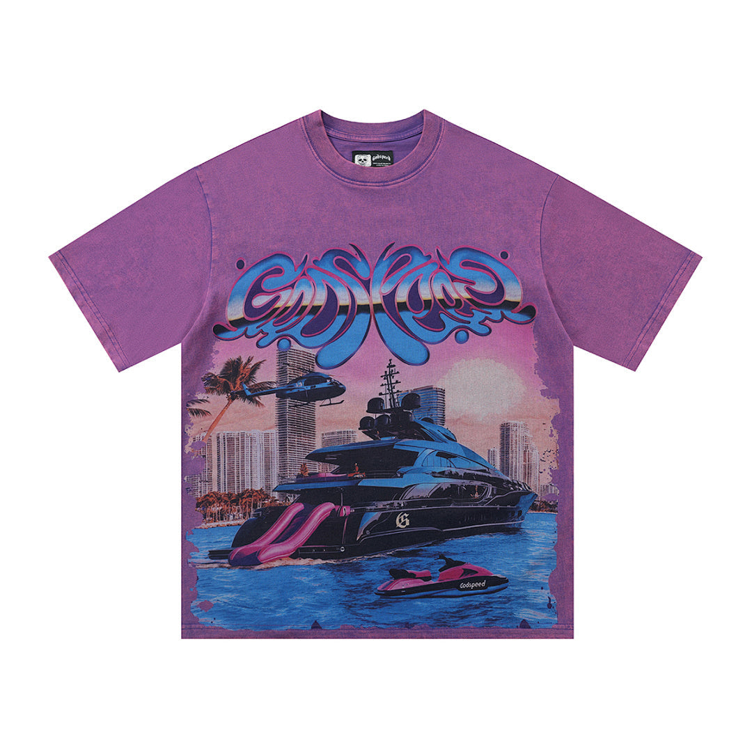 GODSPEED Vintage Skull Graphic T-Shirt