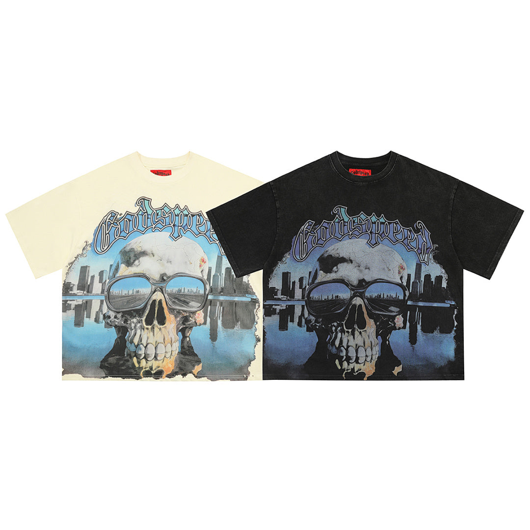 GODSPEED Vintage Skull Vehicle Graphic T-Shirt