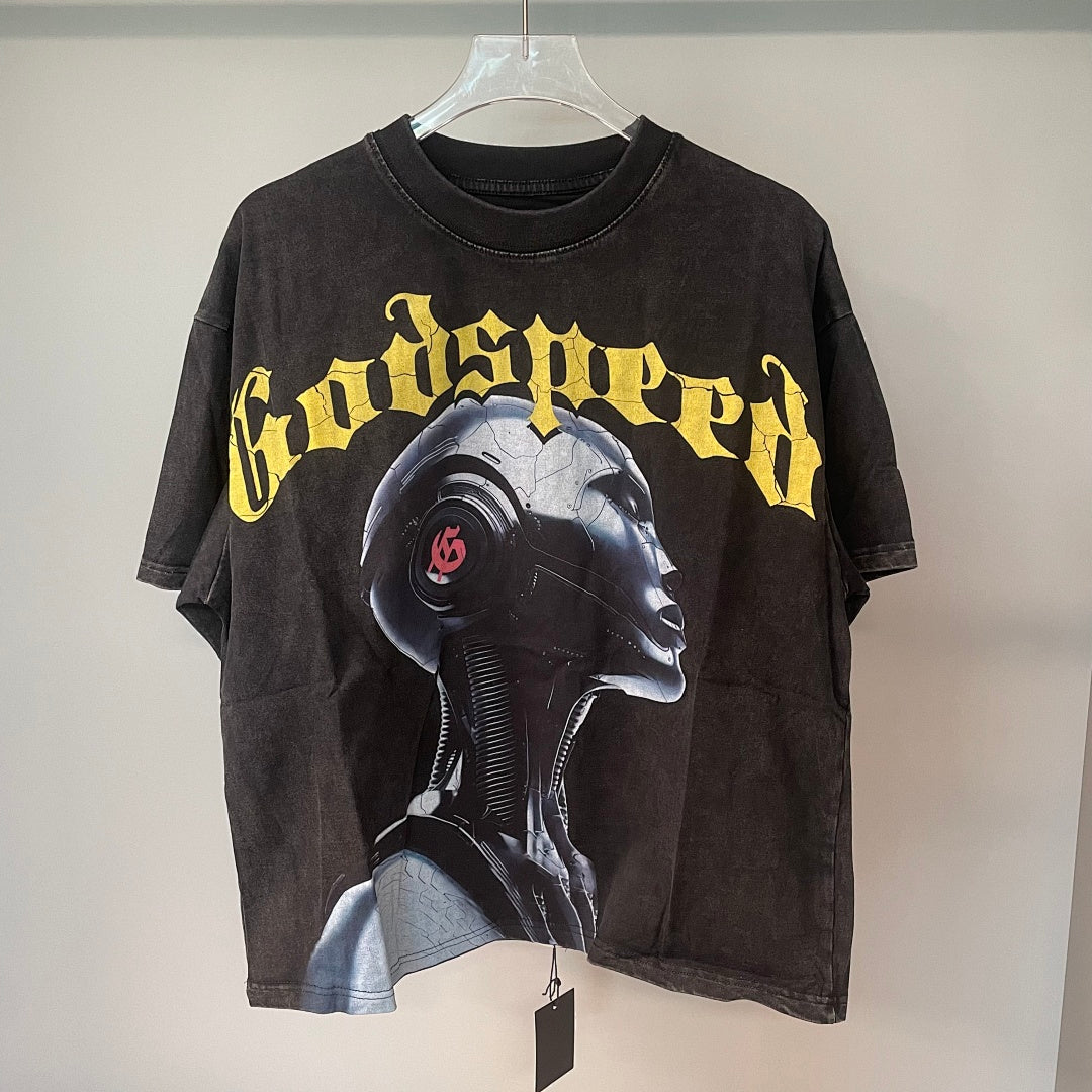 GODSPEED Motorcycle Skull Graphic T-Shirt