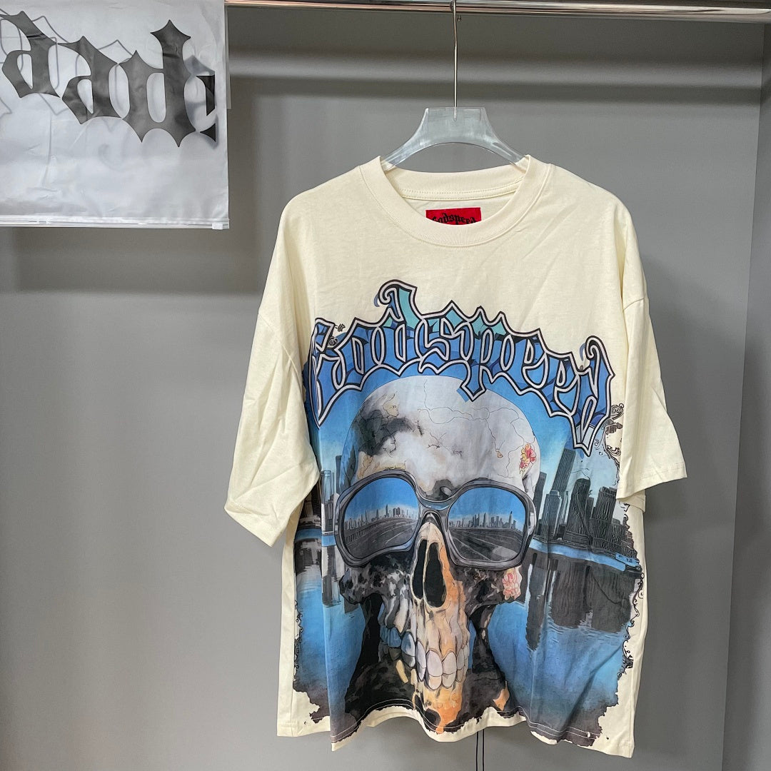 GODSPEED Vintage Skull Vehicle Graphic T-Shirt