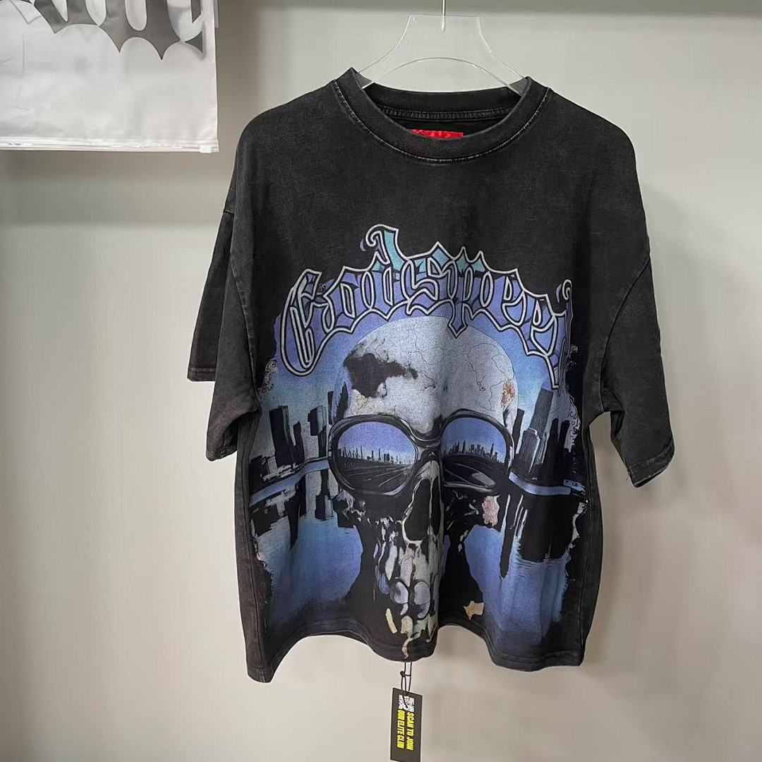 GODSPEED Vintage Skull Vehicle Graphic T-Shirt