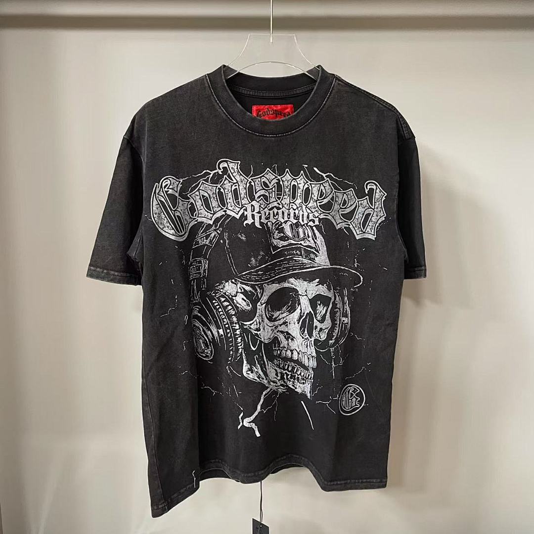 GODSPEED Gothic Skull Motorcycle T-Shirt