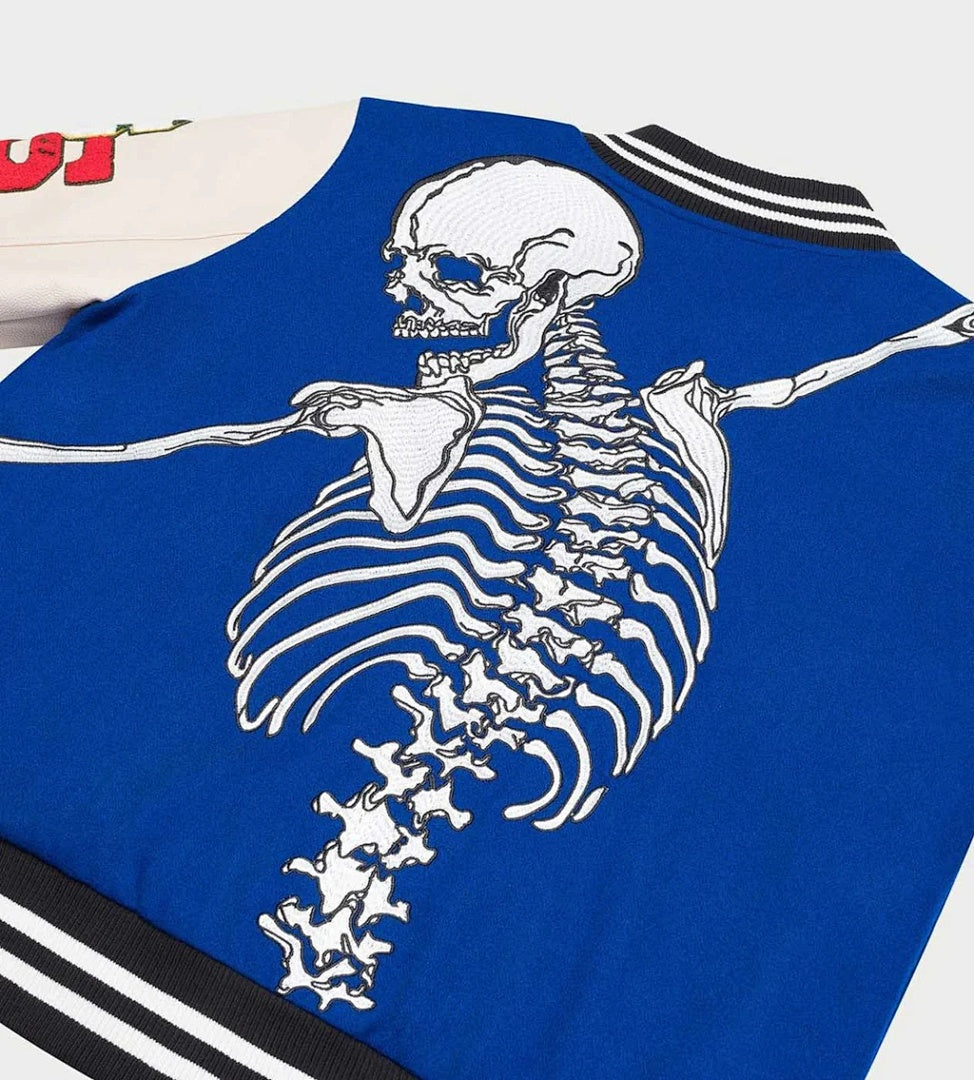 GODSPEED Skeleton Graphic Varsity Jacket