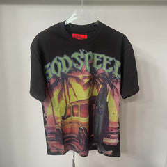 GODSPEED Vintage Motorcycle Skull T-Shirt