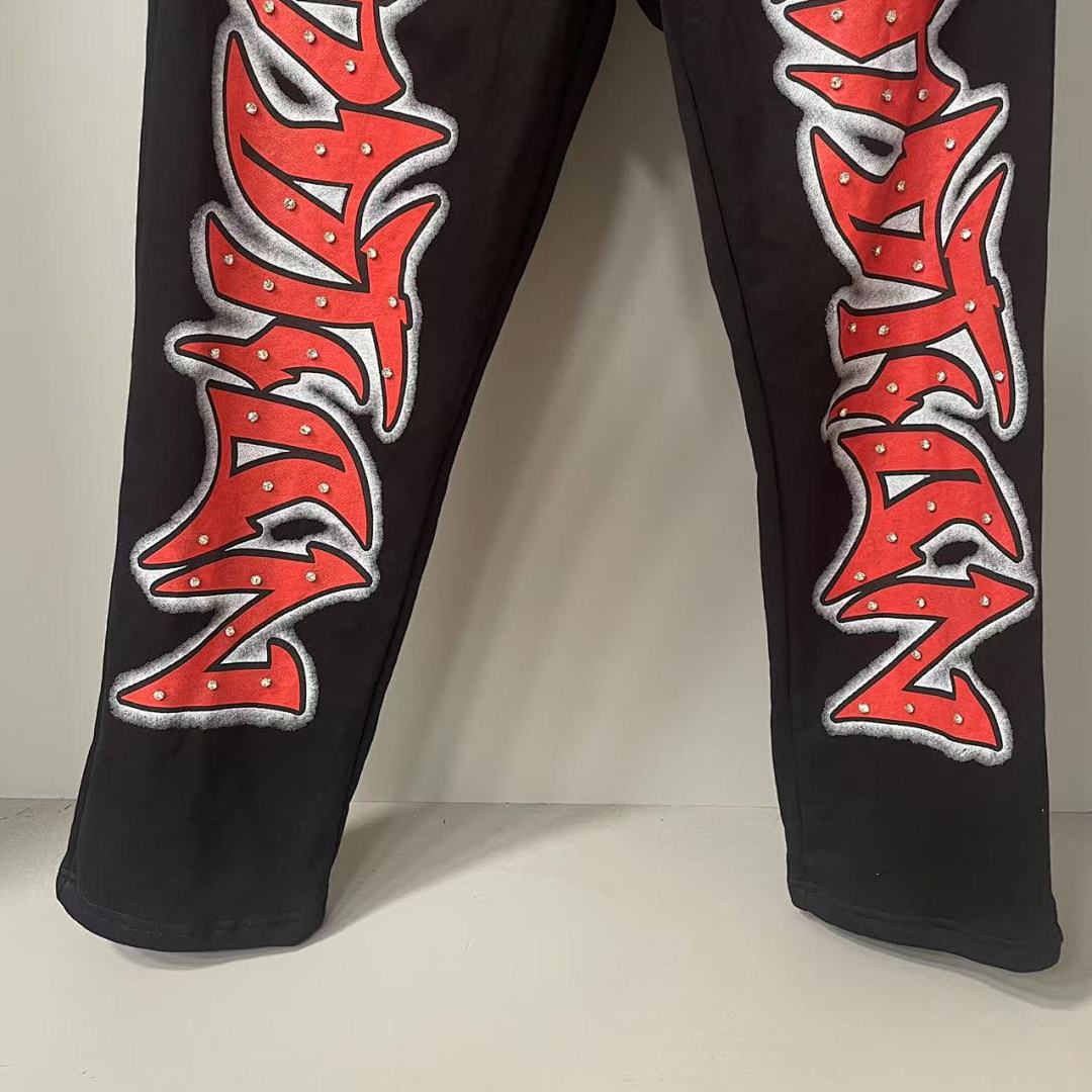 MIXED EMOTION Oversized Letter Graphic Lounge Pants