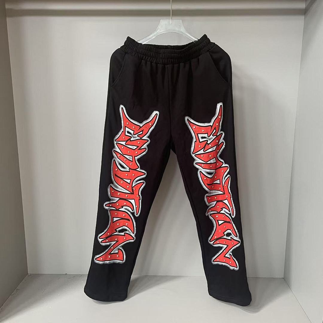 MIXED EMOTION Oversized Letter Graphic Lounge Pants