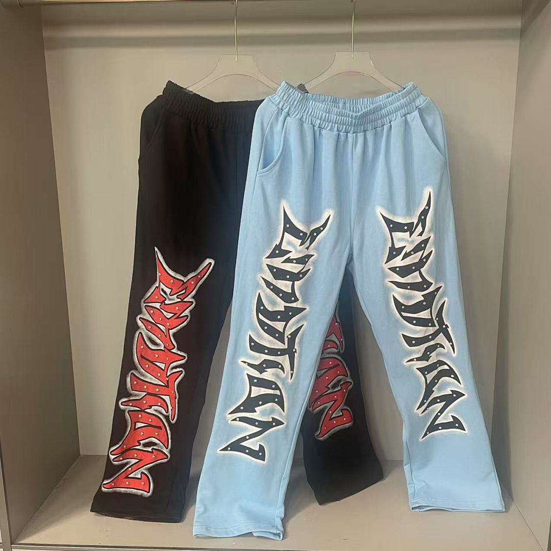 MIXED EMOTION Oversized Letter Graphic Lounge Pants