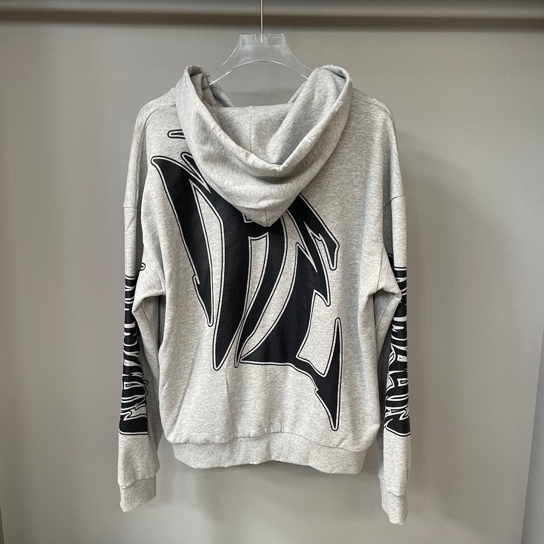 MIXED EMOTION Graphic Sleeve Zip-Up Hoodie