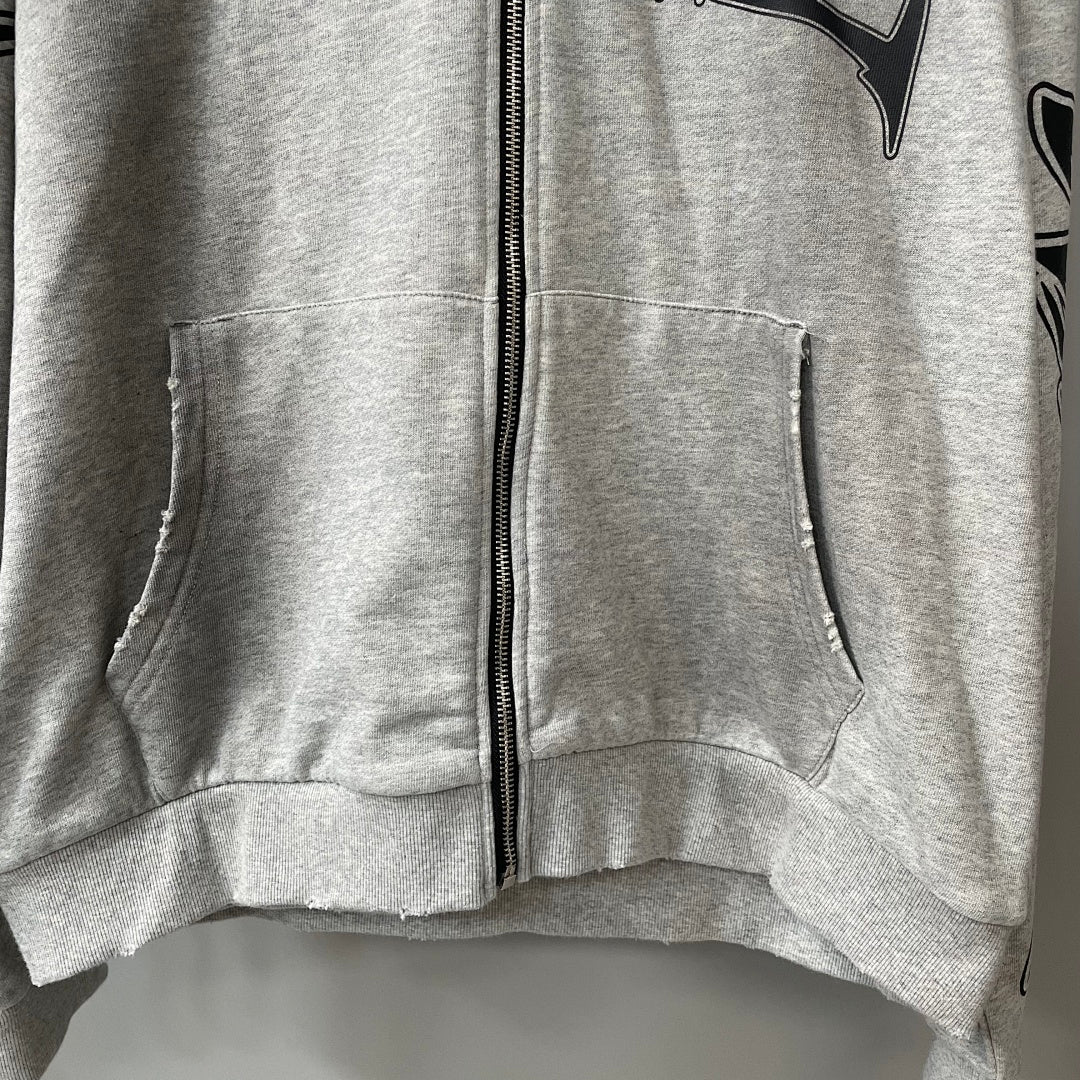 MIXED EMOTION Graphic Sleeve Zip-Up Hoodie