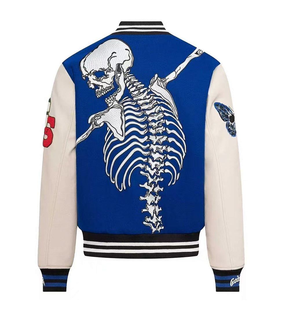 GODSPEED Skeleton Graphic Varsity Jacket