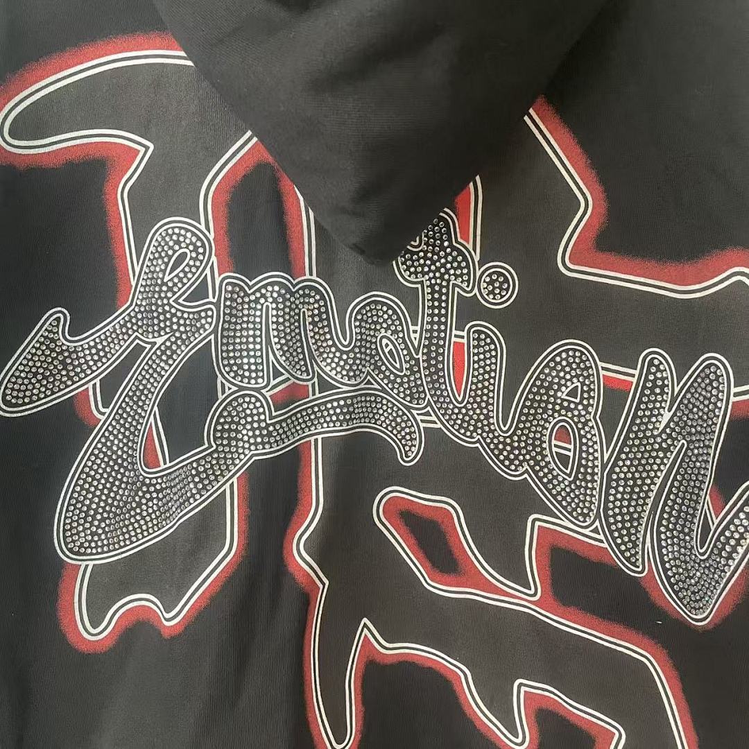 MIXED EMOTION Thorn Graphic Layered-Look Hoodie