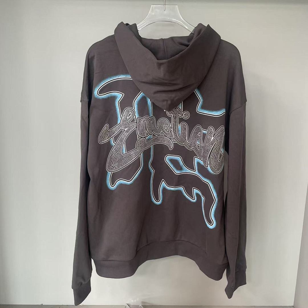 MIXED EMOTION Angel Artwork Graphic Zip-Up Hoodie