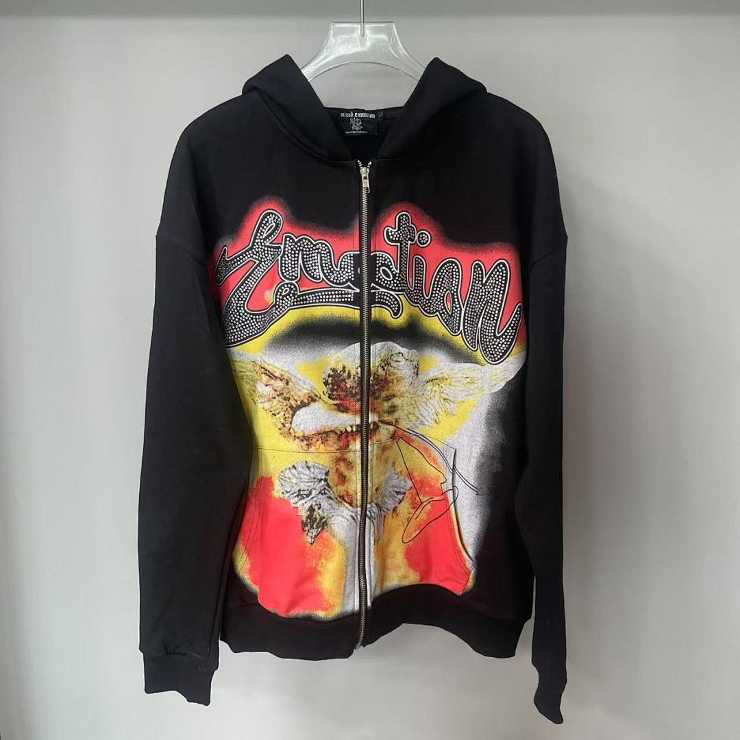 MIXED EMOTION Thorn Graphic Layered-Look Hoodie