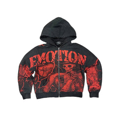 MIXED EMOTION Gothic Graphic Pullover Hoodie