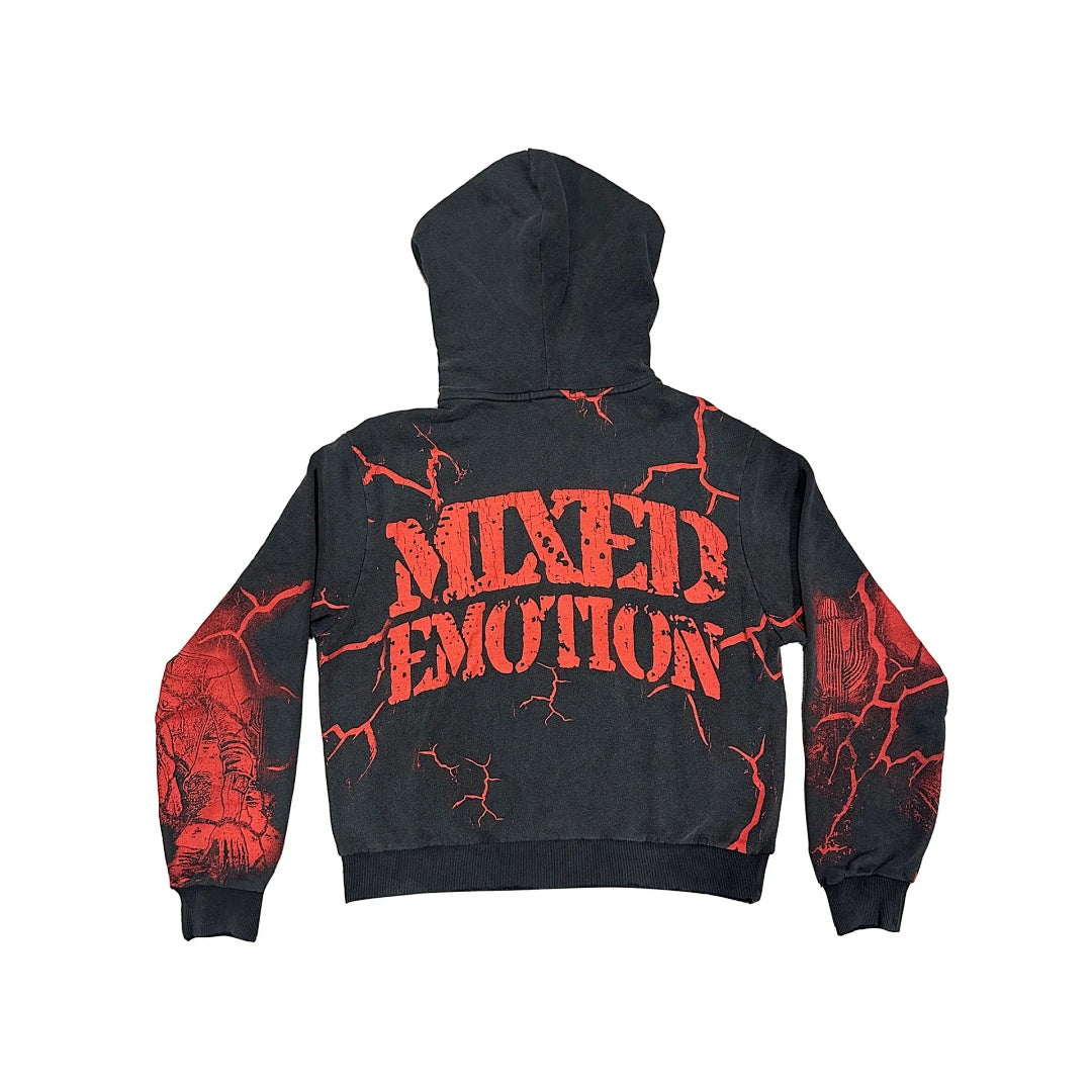 MIXED EMOTION Gothic Graphic Pullover Hoodie