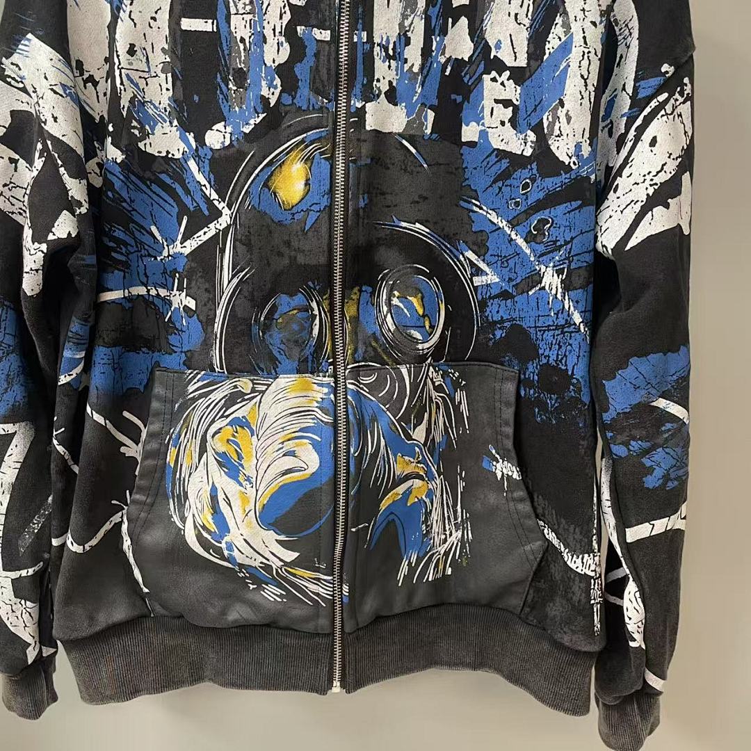 MIXED EMOTION Gothic Wing Lettering Hoodie