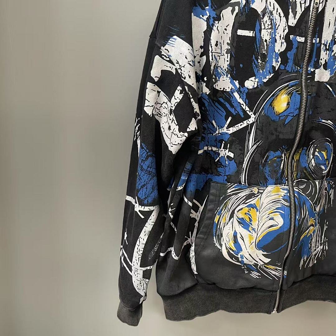MIXED EMOTION Gothic Wing Lettering Hoodie
