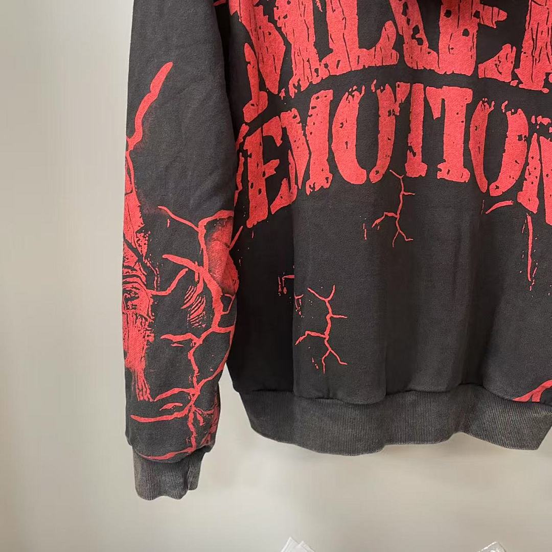 MIXED EMOTION Gothic Graphic Pullover Hoodie