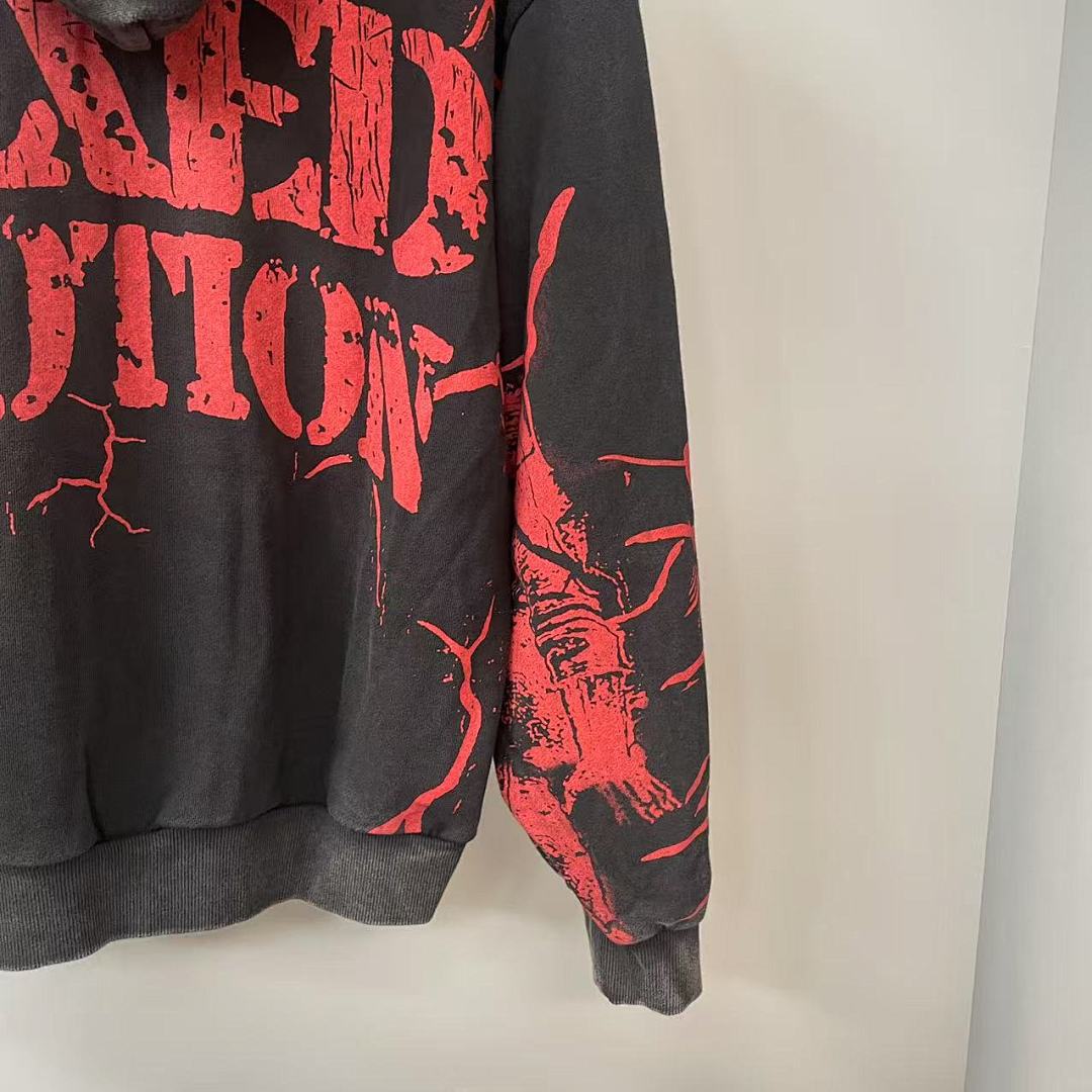 MIXED EMOTION Gothic Graphic Pullover Hoodie