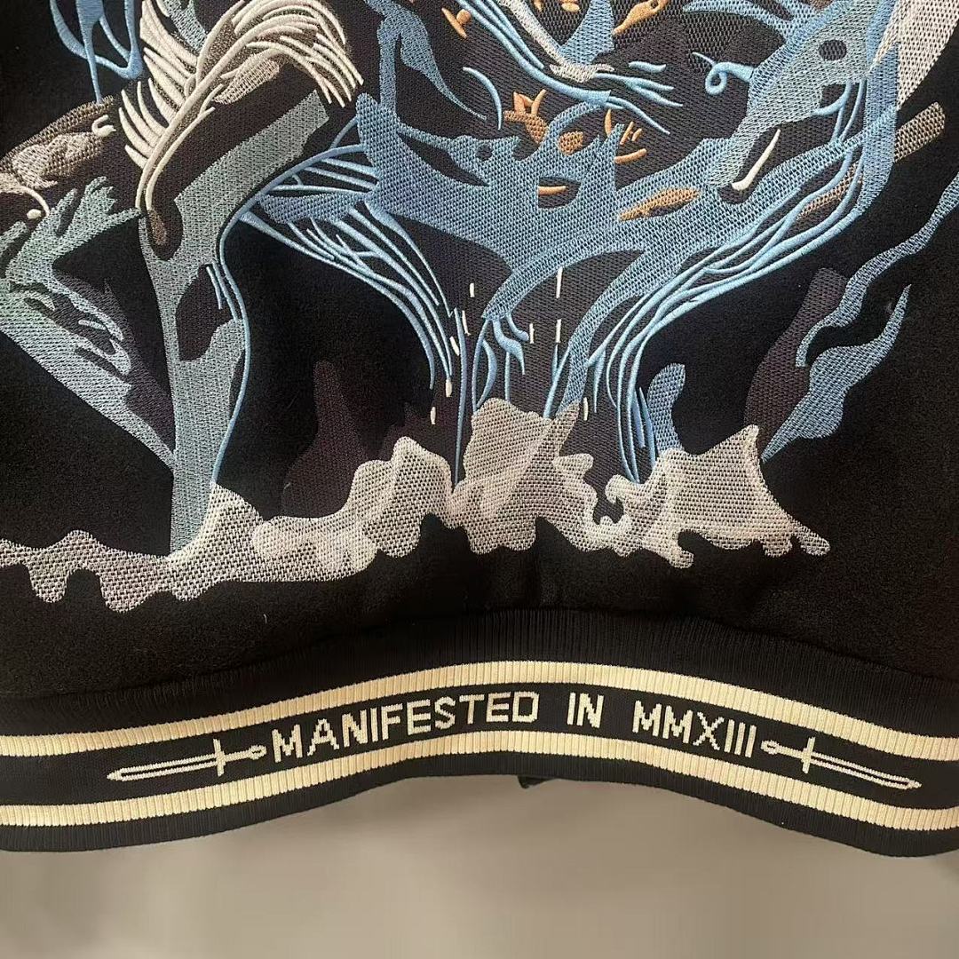 GODSPEED Skull & Wing Graphic Varsity Jacket
