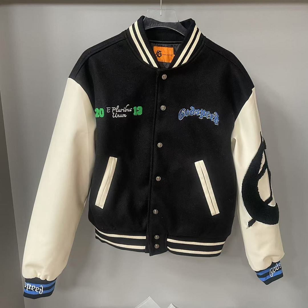GODSPEED Skeleton Eagle Graphic Varsity Jacket