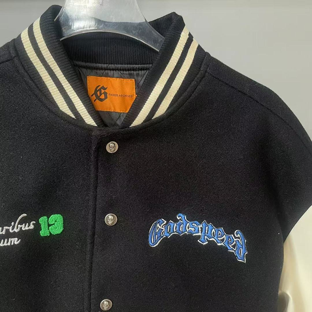 GODSPEED Skeleton Eagle Graphic Varsity Jacket
