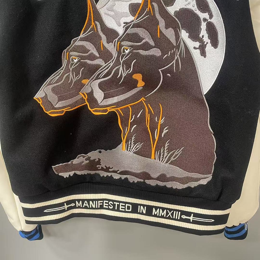 GODSPEED Skeleton Eagle Graphic Varsity Jacket
