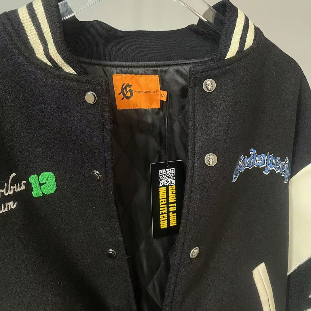 GODSPEED Skeleton Eagle Graphic Varsity Jacket