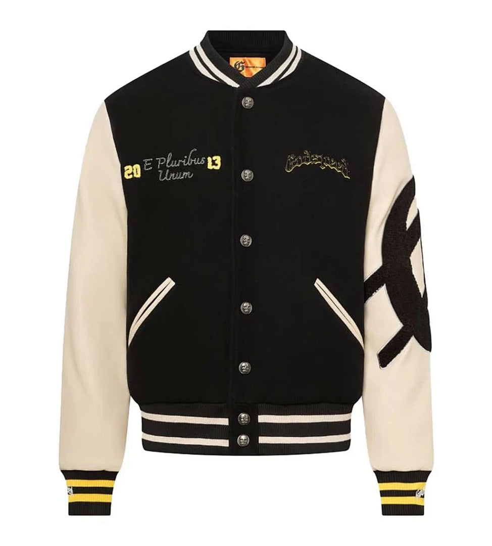 GODSPEED Skull & Wing Graphic Varsity Jacket