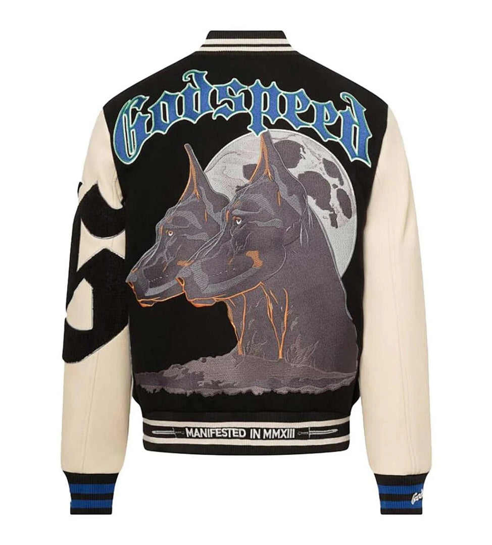 GODSPEED Skeleton Eagle Graphic Varsity Jacket