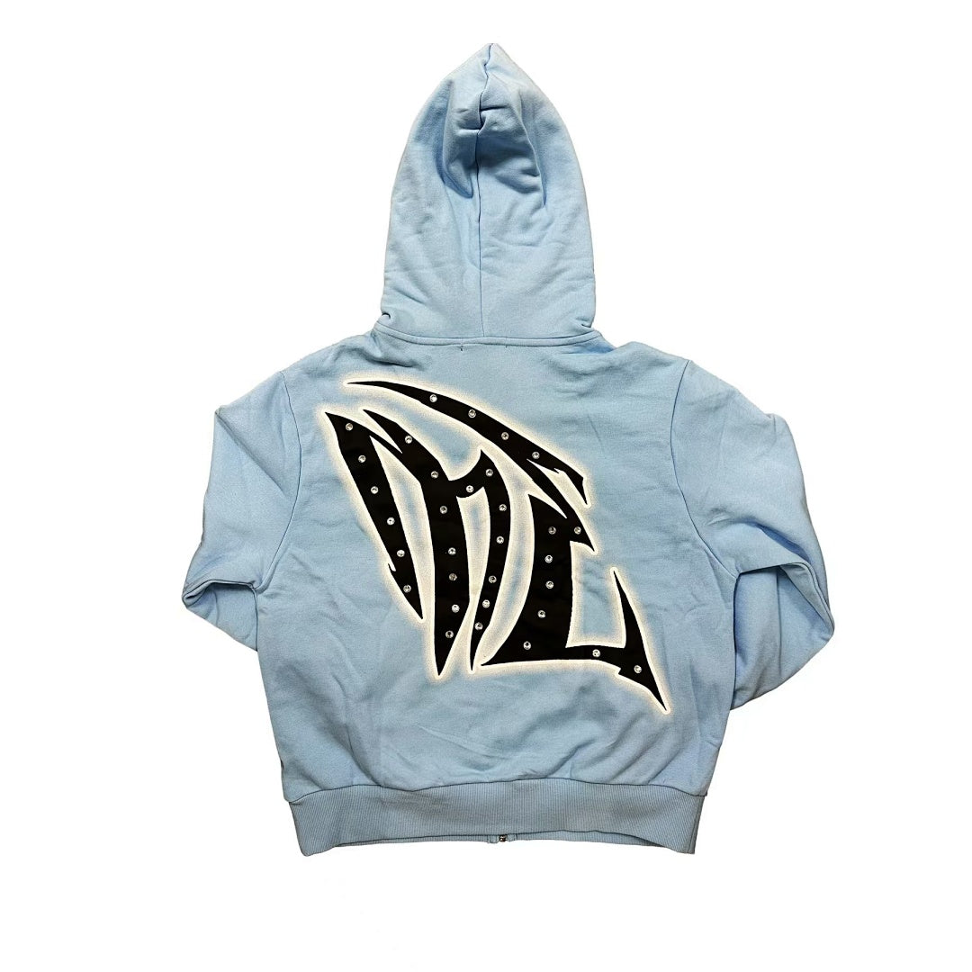 MIXED EMOTION Gothic Wing Embroidery Graphic Hoodie