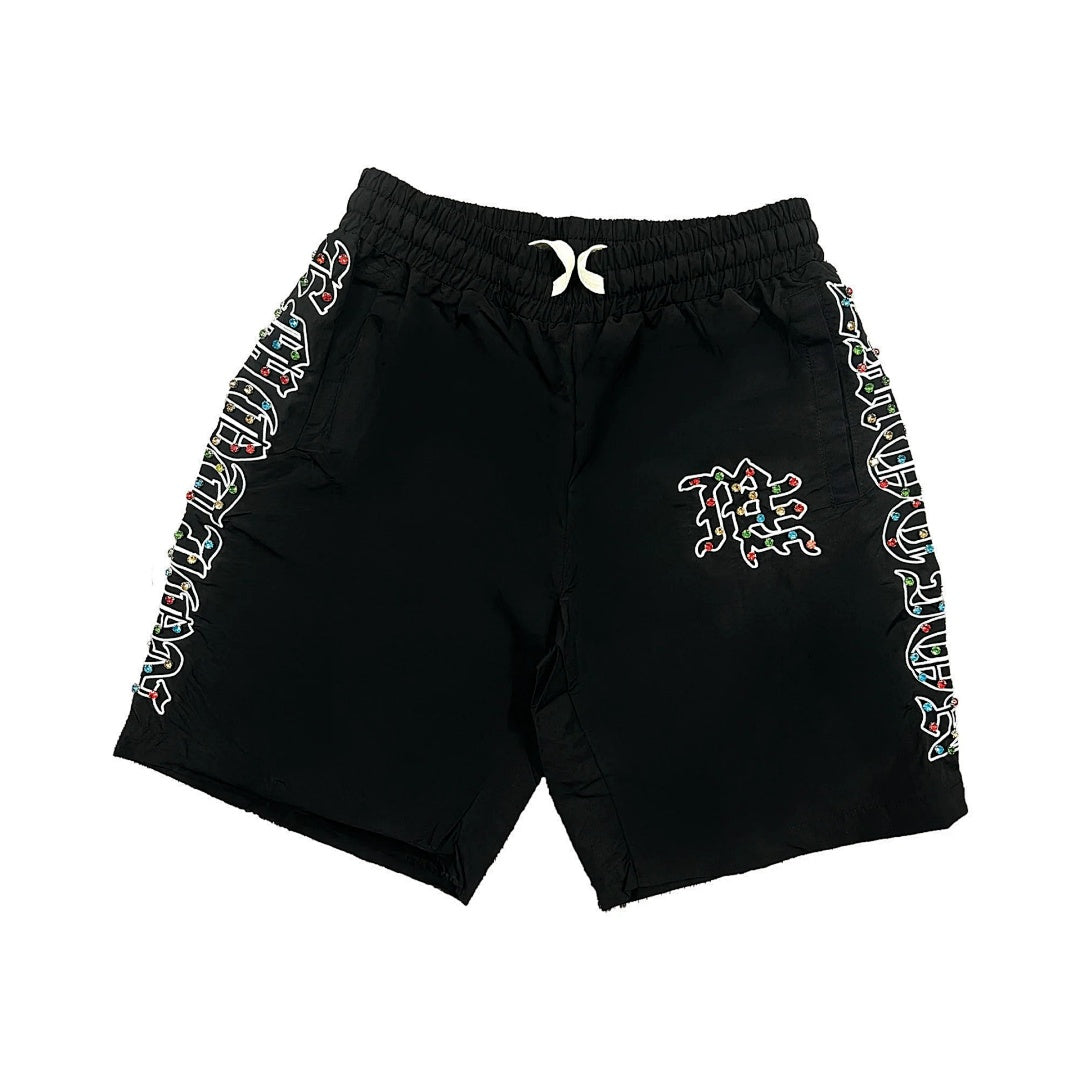 MIXED EMOTION Side Graphic Relaxed Casual Shorts