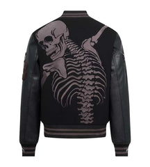 GODSPEED Full Back Skeleton Graphic Varsity Jacket