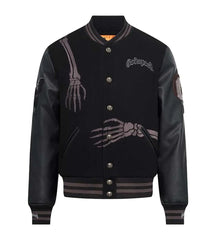 GODSPEED Full Back Skeleton Graphic Varsity Jacket