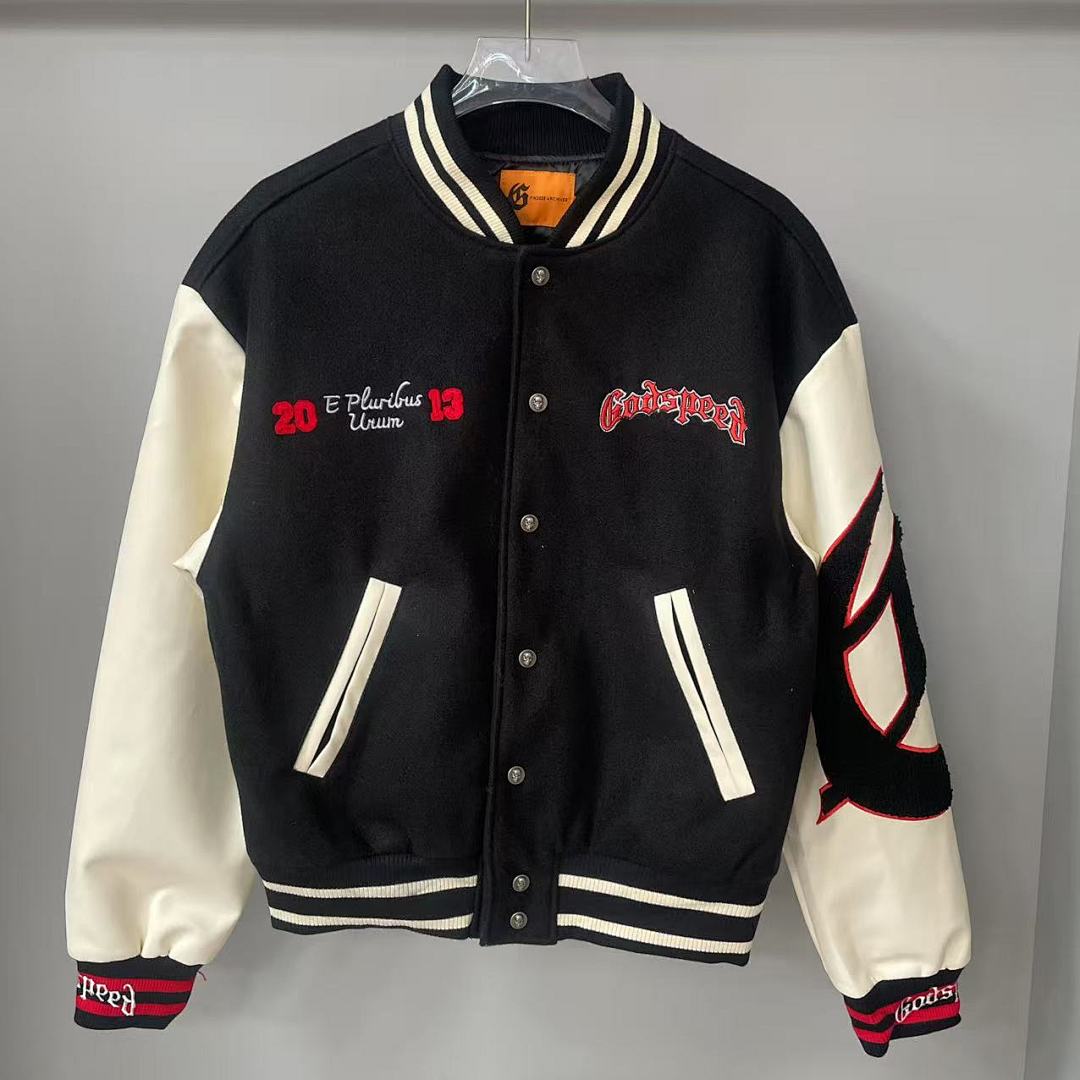 GODSPEED Skull Graphic Varsity Jacket