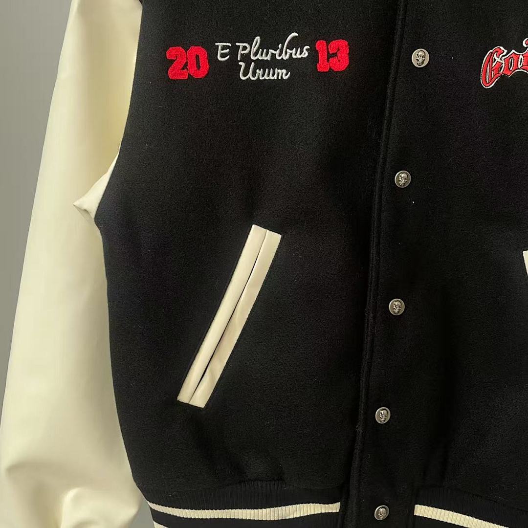GODSPEED Skull Graphic Varsity Jacket