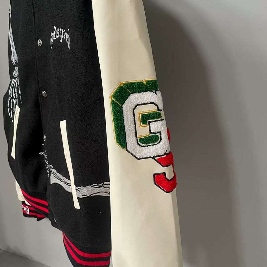 GODSPEED Skeleton Graphic Varsity Jacket