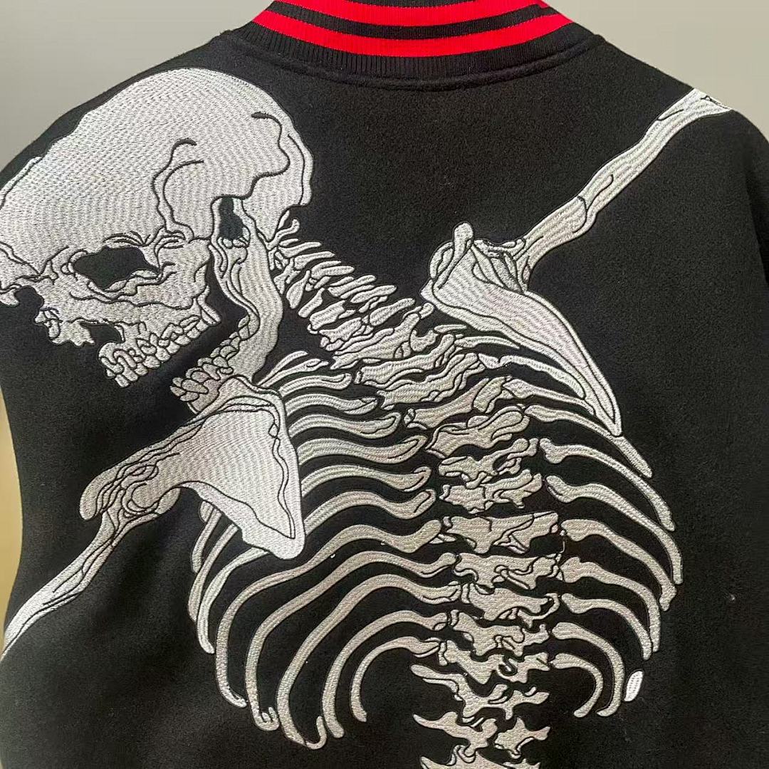 GODSPEED Skeleton Graphic Varsity Jacket