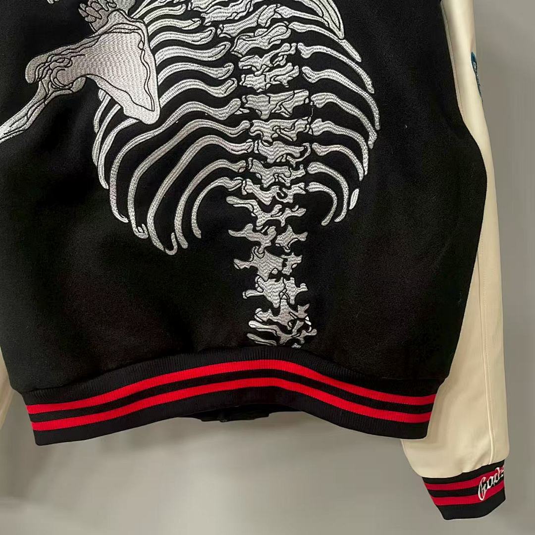 GODSPEED Skeleton Graphic Varsity Jacket