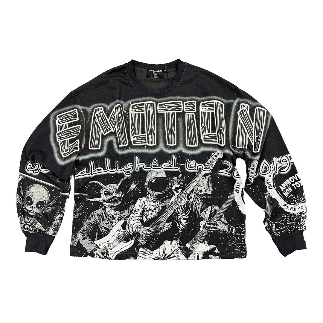MIXED EMOTION Thorn Logo Graphic Long Sleeve Top