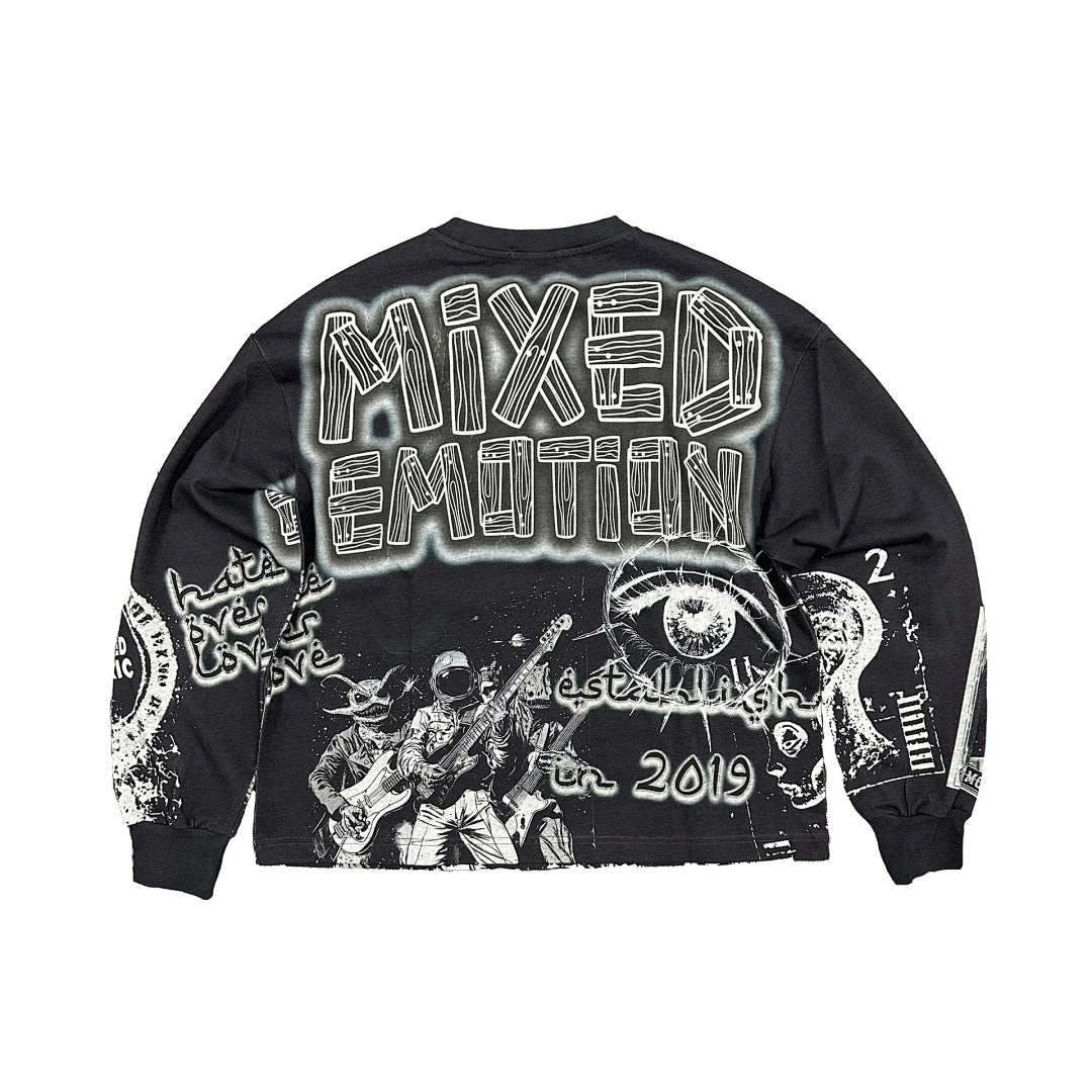 MIXED EMOTION Thorn Logo Graphic Long Sleeve Top