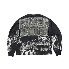 MIXED EMOTION Thorn Logo Graphic Long Sleeve Top