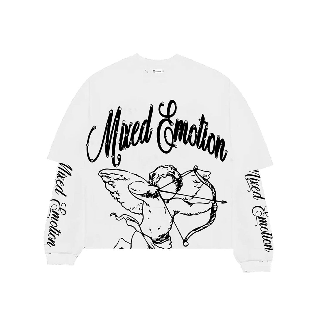 MIXED EMOTION Winged Skull Graphic Long Sleeve Top