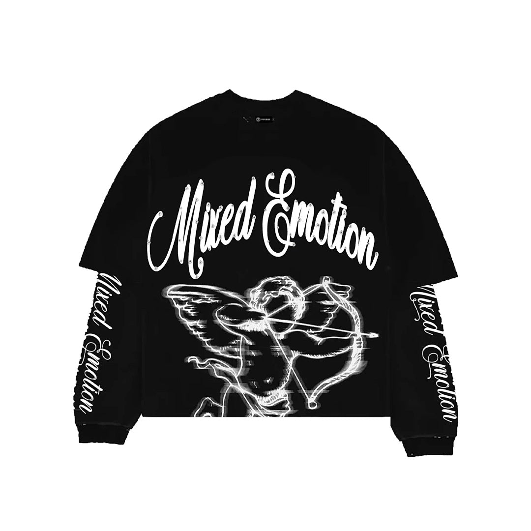 MIXED EMOTION Winged Skull Graphic Long Sleeve Top