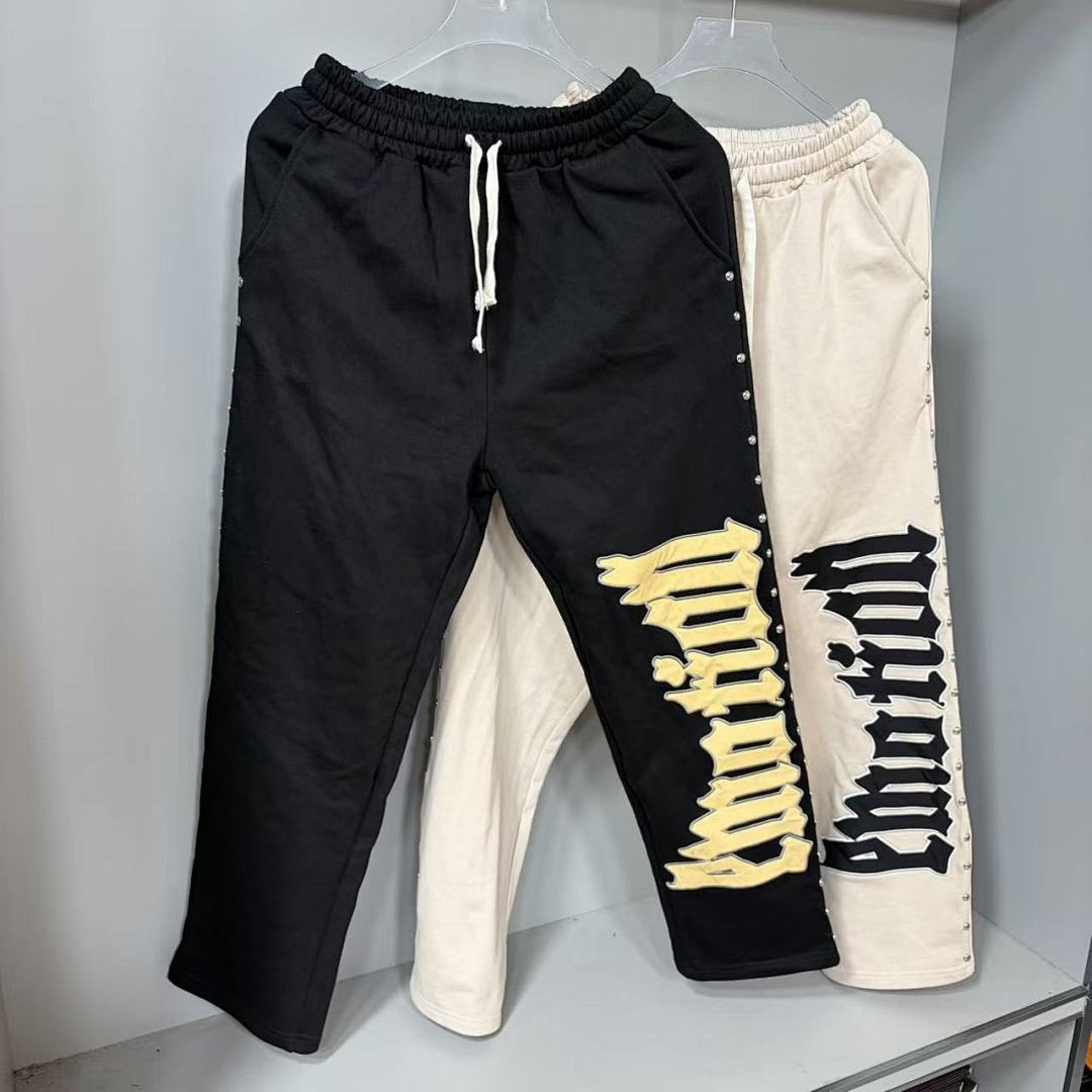 MIXED EMOTION Side Letter Wide-Leg Lounge Pants