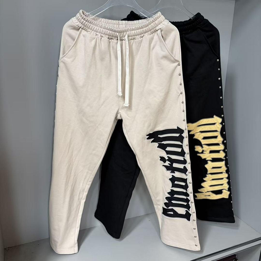 MIXED EMOTION Side Letter Wide-Leg Lounge Pants